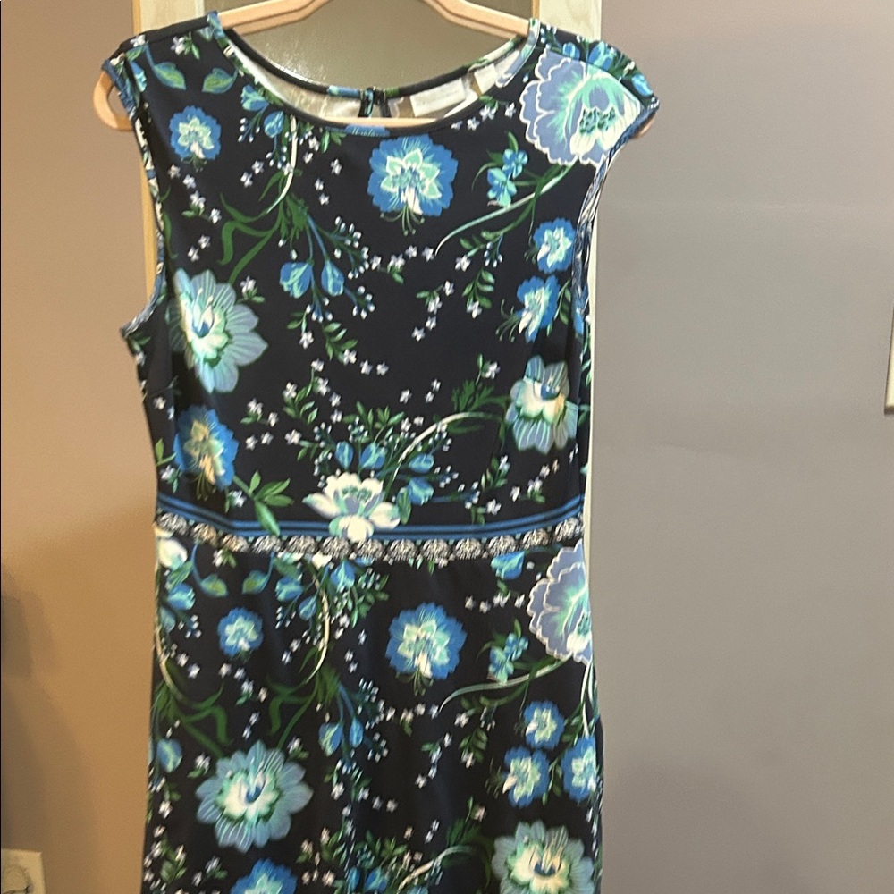 New York & Company Blue Floral Dress